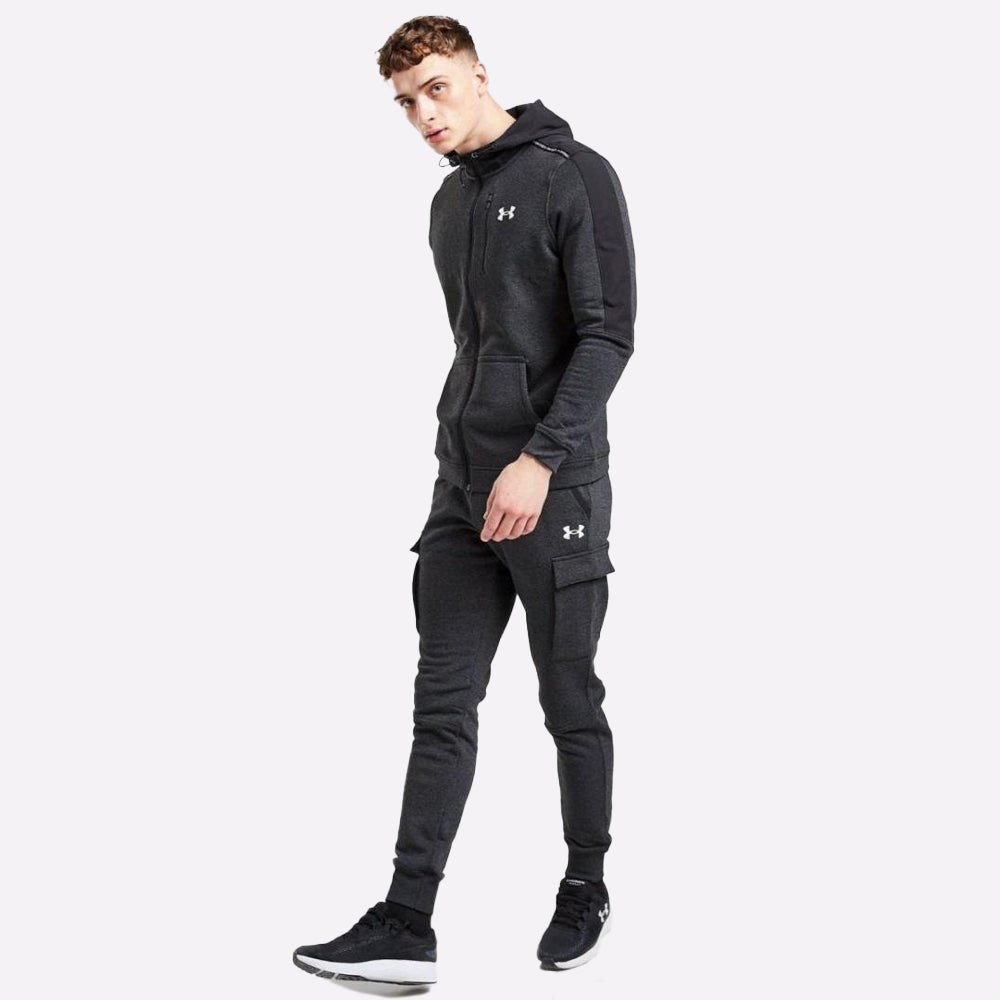 Under Armour Threadborne Full Zipped Tracksuit for Men in Black Charcoal