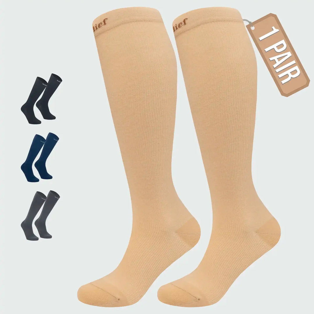 Unisex 15-20 mmHG Compression Socks for Flight, Cycling, Nurses & All Day Work